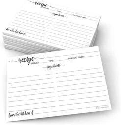 Recipe Cards (Set Of 50) 4" X 6" - White - From The Kitchen Of - Large Double-Sided Premium For Weddings, Bridal Shower, Baby - Made In USA - Minimalist -Peugeot Shop 417IXwEMpL. AC