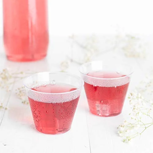 9 Oz Disposable Plastic Party Cups,Old Fashioned Designed Tumblers, 100 Count, Crystal Clear 3 9 Oz Disposable Plastic Party Cups,Old Fashioned Designed Tumblers, 100 Count, Crystal Clear - Image 3