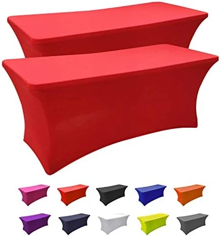 - 2Pack, 6FT Spandex Table Cover Fitted Rectangular Tablecloth Stretchable Fabric Lycra Tablecloth 6 Ft Wrinkle-Free For Party Dj Tradeshows Banquet Weddings Cocktail, 2 Pcs 15 - 2Pack, 6FT Spandex Table Cover Fitted Rectangular Tablecloth Stretchable Fabric Lycra Tablecloth 6 Ft Wrinkle-Free For Party Dj Tradeshows Banquet Weddings Cocktail, 2 Pcs - Image 15