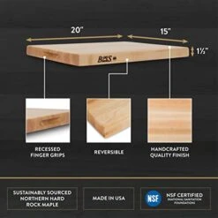 Lock R03 Maple Wood Edge Grain Reversible Cutting Board, 20 Inches X 15 Inches X 1.5 Inches -Peugeot Shop 417T5b5Y2jL