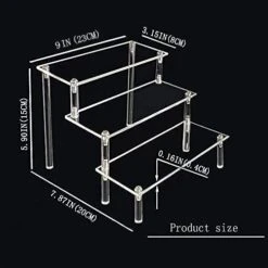 Crylic Riser Display Stand Shelf Clear 3 Tier Display Shelves Compatible With F-Pops Figures Cupcake Stand Food Dessert Holder Collections Cosmetic Perfume Organizer Product Tabletop Use (9"X 8"X 6") -Peugeot Shop 417ahkSDWoL