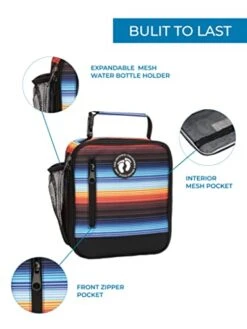 Basic Insulated Lunch Bag For School And Work, Thermal Reusable Office Lunch Box For Kids, Boys, Girls, Men, Women (Summer Sunset Stripes) -Peugeot Shop 417hPH2aHTL