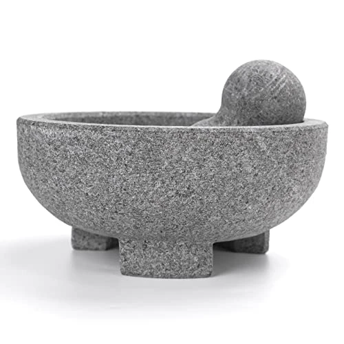 Mortar And Pestle Set, 8 Inch 4 Cups Unpolished Granite Grinder Bowl, Large Molcajete Mexicano Bowl Grinder Stone Handmade For Crushing/Grinding-Guacamole,Spices,Salsa And Pesto (Gray) 8 Mortar And Pestle Set, 8 Inch 4 Cups Unpolished Granite Grinder Bowl, Large Molcajete Mexicano Bowl Grinder Stone Handmade For Crushing/Grinding-Guacamole,Spices,Salsa And Pesto (Gray) - Image 8
