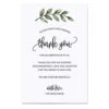 Thank You Placecards For Wedding (Set Of 50) Large 4" X 6" Table Place Setting Cards - Made In USA - Watercolor Greenery Green Leaves On White