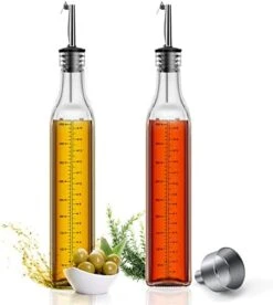 Olive Oil Dispenser Bottle - 17 Oz Oil And Vinegar Dispenser Set 2 Pack, Oil Bottles For Kitchen No-Drip Glass Cooking,Oil Container, Oil Vinegar Cruet Soy Sauce Dispenser Set With Caps -Peugeot Shop 417yXFlPtVL. AC