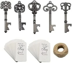 50pcs Rose Gold Skeleton Key Beer Bottle Opener With 100 Pcs Blank Card And 98 Feet Hemp Rope For Wedding Party Favors (mixed 5 Styles Rose Gold) -Peugeot Shop 417zOiOcgJL. AC
