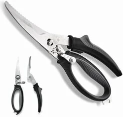 Poultry Shears Heavy Duty Professional Kitchen Scissors Stainless Steel, Easily Snipping Through Skin And Crunching Bones, Locking Hinge To Take Apart Easy To Clean Dishwasher Safe (Black Gray) -Peugeot Shop 4184LLRlSeL. AC