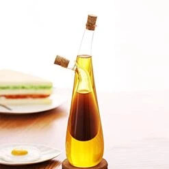 Oil And Vinegar Dispenser Set, 2-In-1 Double Layer Glass Olive Oil Bottle With Cork Stoppers,Pourer Spout Stoppers Oil Cruet Jar For Cooking -Peugeot Shop 41863kRxfoL