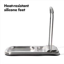 OXO Spoon Rest With Lid Holder, 3x4x1in, Stainless Steel -Peugeot Shop 4188qbR16WL
