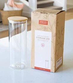 Glass Container With Lid, Bamboo Top (2.2 L) - Dry Food Storage Pasta Container Kitchen Canister For Bow Tie Pasta, Spaghetti, Macaroni, Rotini, Egg Noodles, Cookies, Candy, Flour 14 Glass Container With Lid, Bamboo Top (2.2 L) - Dry Food Storage Pasta Container Kitchen Canister For Bow Tie Pasta, Spaghetti, Macaroni, Rotini, Egg Noodles, Cookies, Candy, Flour -Peugeot Shop 418AoZ8CySL