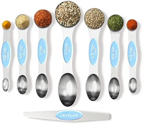 Magnetic Measuring Spoons Set Stainless Steel Sauce Spoons Fits In Spice Jars Set Of 8 Is Oil, Salt, Sauce And Vinegar Measuring Tool (Red) 6 Magnetic Measuring Spoons Set Stainless Steel Sauce Spoons Fits In Spice Jars Set Of 8 Is Oil, Salt, Sauce And Vinegar Measuring Tool (Red) - Image 6