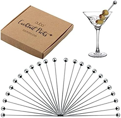 Cocktail Picks Stainless Steel Toothpicks - (12 Pack / 4 Inch) Martini Picks Reusable Fancy Metal Drink Skewers Garnish Sticks For Martini Olives Appetizers Bloody Mary Brandied 7 Cocktail Picks Stainless Steel Toothpicks - (12 Pack / 4 Inch) Martini Picks Reusable Fancy Metal Drink Skewers Garnish Sticks For Martini Olives Appetizers Bloody Mary Brandied - Image 7