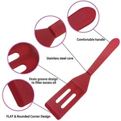 LAND 2 Pcs Mini Spatula Serving Spatula Flexible Nonstick Silicone Heat-Resistant Cookie Spatula Slotted Spatula For Flip Egg In Small Frying Pan Cookie Batter Cookware Cooking Baking(Red And Black) 7 LAND 2 Pcs Mini Spatula Serving Spatula Flexible Nonstick Silicone Heat-Resistant Cookie Spatula Slotted Spatula For Flip Egg In Small Frying Pan Cookie Batter Cookware Cooking Baking(Red And Black) -Peugeot Shop 418OebSur6L