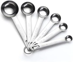 Measuring Spoons, AOOSY 6 Piece Measuring Spoons Set Stainless Steel Round Heavy Duty Mirror Polished 1/8 TSP, 1/4 TSP, 1/2 TSP, 1 TSP, 1/2 TBSP & 1 TBSP Measuring Spoon For Baking Food Cooking -Peugeot Shop 418PB0l9sSL. AC