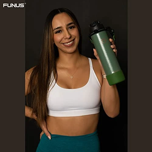 64oz Insulated Water Bottle (2 Lids) 64 Oz Vacuum Stainless Steel Water Bottle With Handle Flip Top Lid And Paracord BPA Free Metal Water Jug Sports Outdoor Camping 2 64oz Insulated Water Bottle (2 Lids) 64 Oz Vacuum Stainless Steel Water Bottle With Handle Flip Top Lid And Paracord BPA Free Metal Water Jug Sports Outdoor Camping - Image 2