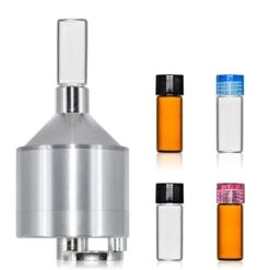 GENERIC Aluminium Alloy Grinder, Portable Spice Grinder With Storage Bottle, Silver, 1+4 Piece