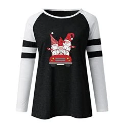 Womens 2022 Fall Fashion Tops Cute Plus Size Christmas Print Long Sleeve Sweatshirts Crew Neck Pullover Top Fall Clothes -Peugeot Shop 418UCRXoghL