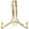 Ornate Hinged Brass Plate Stand, 9.5" H X 8" W X 7" D