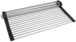 Oll Up Dish Rack- Over The Sink Mat For Drying Dishes - Silicone Wrapped Stainless Steel Rods (15" X 17.5") - Versatile Roll Up Trivet & Dish Drying Rack For Kitchen -Peugeot Shop 418dqac7bNL. AC