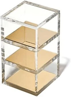 3 Tier Stackable Acrylic Organizer W/Silver Base – Functional & Elegant Desk Organizer For Office Or Home – Helps Keep All Your Little Bits Together - Green With Silver/Round -Peugeot Shop 418e39KwCL. AC