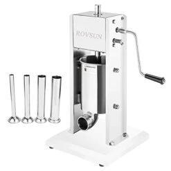 7LBS/3L Vertical Stainless Steel Sausage Stuffer Maker, Dual Speed Heavy Duty Meat Filler, With 4 Stainless Steel Sausage Tubes, Commercial & Home Use
