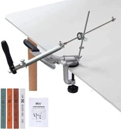 Professional Fixed-Angle Knife Sharpening Kit Tool ,RuiXin Pro Stainless Steel Sharpener System Set With 4 Sharpening Stone,Chef's Choice Knive Sharpener For Home & Kitchen