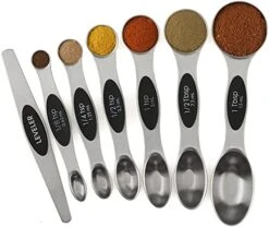 Magnetic Measuring Spoons Set Of 7 Stainless Steel Double Sided Nesting Teaspoon Tablespoon For Measuring Dry Liquid Ingredients -Peugeot Shop 418n1okJg6L. AC