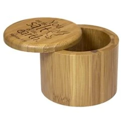 Salt Cellar Bamboo Storage Box With Magnetic Swivel Lid, 6 Ounce Capacity, You Are The Salt Of The Earth Matthew 5:13 Engraved On Lid 10 Salt Cellar Bamboo Storage Box With Magnetic Swivel Lid, 6 Ounce Capacity, You Are The Salt Of The Earth Matthew 5:13 Engraved On Lid -Peugeot Shop 418sexagqaL