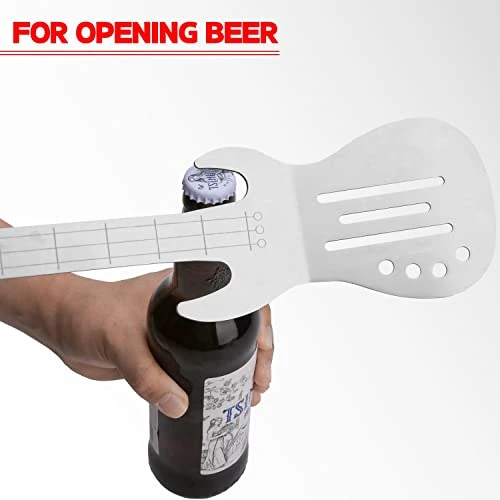 Rock Guitar Style Heavy Duty Stainless Steel 2-Piece Barbecue Tool Set - Spatula & Tongs With Wooden Handle 6 Rock Guitar Style Heavy Duty Stainless Steel 2-Piece Barbecue Tool Set - Spatula & Tongs With Wooden Handle - Image 6