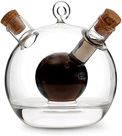 2 In 1 Oil And Vinegar Dispenser Cruet Bottle, Kitchen Supplies Glass Olive Oil And Balsamic Vinegar Cruet Bottle With Cork Stoppers, Hand-blown Glass Jar (Ball Shape) 8 2 In 1 Oil And Vinegar Dispenser Cruet Bottle, Kitchen Supplies Glass Olive Oil And Balsamic Vinegar Cruet Bottle With Cork Stoppers, Hand-blown Glass Jar (Ball Shape) - Image 8