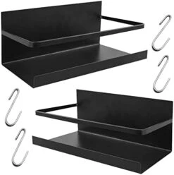 FEULAM Magnetic Spice Rack Organizer, Magnetic Shelf For Refrigerator, Magnetic Spice Rack For Refrigerator With 2 Hooks, Space Saving Magnetic Fridge Spice Rack Black 11 FEULAM Magnetic Spice Rack Organizer, Magnetic Shelf For Refrigerator, Magnetic Spice Rack For Refrigerator With 2 Hooks, Space Saving Magnetic Fridge Spice Rack Black -Peugeot Shop 418yUQcMOaL. AC
