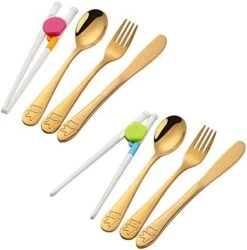 Kids Silverware, Poylim Stainless Steel Children Flatware Set, Toddler Utensils Set Of 2, Rainbow -Peugeot Shop 419DkuTYW0L. AC