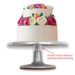 12" Revolving Cake Decorating Turntable Stand - Professional Aluminum & Non-Slip -Peugeot Shop 419J2QHGXrL