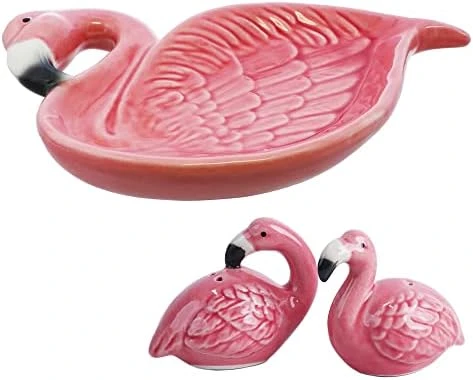 Flamingo Gift Set Salt & Pepper Shakers And Ceramic Flamingo Dish 8 Flamingo Gift Set Salt & Pepper Shakers And Ceramic Flamingo Dish - Image 8
