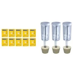 Red Star Red Star Premier Blanc Champagne Yeast (Pack Of 10) & Craft Brew-MF2B-UE2A 3ct. - 3 Piece Airlock With #6.5 Stopper - Set Of 3 (Cylinder Airlock)