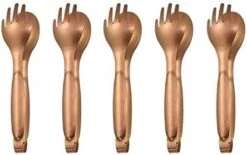 10 X Flatware Food Serving Tongs 8 Inch Fork Spoon Design Stainless Steel Dinner Buffet Tongs - Rosegold -Peugeot Shop 419TArNFG9L. AC