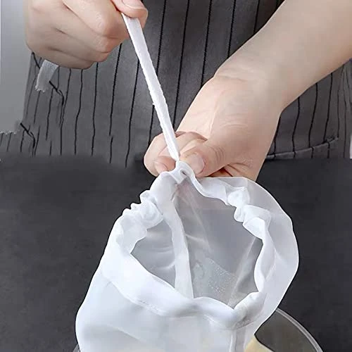 3 Pcs Nut Milk Bags, 150/75/48 Micron Reusable Nylon Food Strainers Bags Multi-use Food Grade Soy Milk Filter Bags, Yogurt Milk Wine Brew Coffee Filters Bag Strainers Filtration (6"x8") 5 3 Pcs Nut Milk Bags, 150/75/48 Micron Reusable Nylon Food Strainers Bags Multi-use Food Grade Soy Milk Filter Bags, Yogurt Milk Wine Brew Coffee Filters Bag Strainers Filtration (6"x8") - Image 5