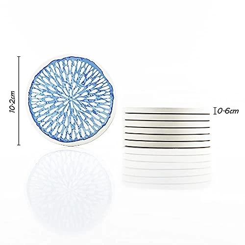 Set Of 6 Coasters For Drinks Absorbing Round Ceramic Stone Coaster With Cork Base,Tabletop Protection Mat For Mugs And Cups,Office,Kitchen (Colorful Series) 3 Set Of 6 Coasters For Drinks Absorbing Round Ceramic Stone Coaster With Cork Base,Tabletop Protection Mat For Mugs And Cups,Office,Kitchen (Colorful Series) - Image 3