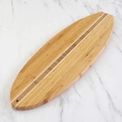 Surfboard Shaped Bamboo Wood Cutting Board And Charcuterie Serving Board, 23" X 7-1/2" 9 Surfboard Shaped Bamboo Wood Cutting Board And Charcuterie Serving Board, 23" X 7-1/2" -Peugeot Shop 419fC3um7KL