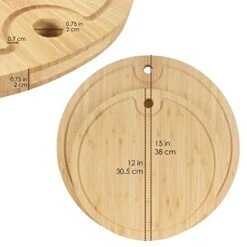 Bamboo Round Cutting And Serving Board, Charcuterie Board - 15" Diameter X 0.75" Thickness - 1 Piece 17 Bamboo Round Cutting And Serving Board, Charcuterie Board - 15" Diameter X 0.75" Thickness - 1 Piece -Peugeot Shop 419mrhAUCeL