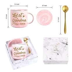 Best Grandma Mug Best Grandma Ever Mug Grandma Gifts Birthday Mothers Day Gifts For Grandma From Granddaughter Grandson Grandchildren Grandkids 12 Ounce Exquisite Box Spoon And Mug Mat Pink -Peugeot Shop 419oq8SJ4nL