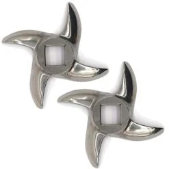 2 Pack #12 Meat Grinder Blade Stainless Steel Knife Cutter Replacement For Grinders, Please Check The Size And Shape
