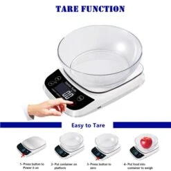 Digital Kitchen Food Scale For Baking And Cooking, 22lb/ 10kg Weight Loss Scales Measure In Grams And Ounces, 0.1g/0.1oz Precise Graduation, Readout Lock& Count Down Function, Waterproof -Peugeot Shop 419sJ6sr83L