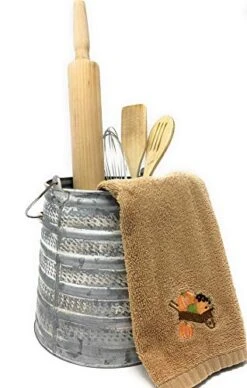 Embossed Metal Bucket Large Utensil Holder Organizer 7 Embossed Metal Bucket Large Utensil Holder Organizer -Peugeot Shop 419tTYz9SXL