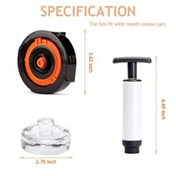 Glolaurge Fermentation Kit For Wide Mouth Mason Jars, 4 Pack Split-Type Fermenting Lids With 4 Weights And 1 Pump, Fermenter Starter Kit For Sauerkraut, Kimchi, Pickles, Fermented Vegetable -Peugeot Shop 419vOpnokTL