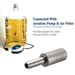 FERRODAY 0.5 Micron Diffusion Stone Stainless Steel Aeration Stone Carbonating Stone With 1/4" Barb For Homebrew Wine Beer Soda Air Stone 0.5 Micron + 20 Inch Silicone Hose 9 FERRODAY 0.5 Micron Diffusion Stone Stainless Steel Aeration Stone Carbonating Stone With 1/4" Barb For Homebrew Wine Beer Soda Air Stone 0.5 Micron + 20 Inch Silicone Hose -Peugeot Shop 419y0XQTjJL