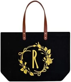 ELEGANTPARK Personalized Birthday Gifts For Women Mom Friend Sister Teacher Appreciation Gifts Monogrammed Gifts Initial Tote Bag Present Bag Black Canvas Tote Bag With Pocket Gold Letter I 26 ELEGANTPARK Personalized Birthday Gifts For Women Mom Friend Sister Teacher Appreciation Gifts Monogrammed Gifts Initial Tote Bag Present Bag Black Canvas Tote Bag With Pocket Gold Letter I -Peugeot Shop 419zt35hOWL. AC