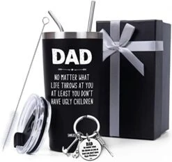 Dad Tumbler Gifts For Dad From Daughter Son - 20oz Stainless Steel Double-walled Insulated No Matter What Ugly Children Travel Mug Christmas, Birthday, Father's Day Gift Set With Lid & Straw 12 Dad Tumbler Gifts For Dad From Daughter Son - 20oz Stainless Steel Double-walled Insulated No Matter What Ugly Children Travel Mug Christmas, Birthday, Father's Day Gift Set With Lid & Straw -Peugeot Shop 41A1PJLSyGL. AC