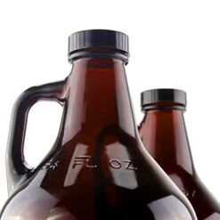 Amber Glass Growler Jugs 64-Ounce/Half Gallon (2-Pack) W/Black Phenolic Lids, Great For Kombucha, Home Brew, Distilled Water, Cider & More -Peugeot Shop 41A7IeU4xOL