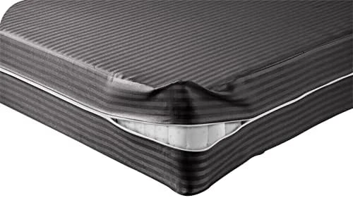 Luxurious Mattress Cover 1000 Thread Counts 100% Egyptian, 28" Inch Deep Pocket Olympic Queen Size, Stripe Sand Zipper Around The Mattress 10 Luxurious Mattress Cover 1000 Thread Counts 100% Egyptian, 28" Inch Deep Pocket Olympic Queen Size, Stripe Sand Zipper Around The Mattress - Image 10